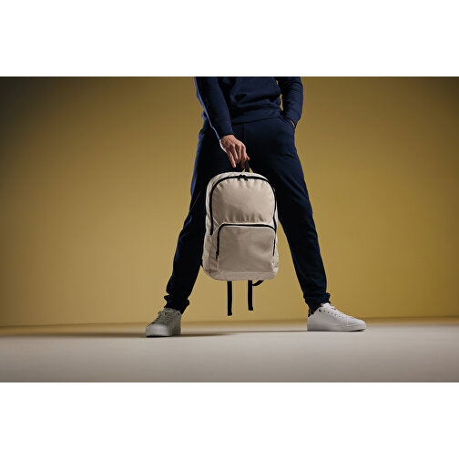 Dillon AWARE™ RPET Faltbarer Klassischer Rucksack, Off White , off white, PET - recycelt, 32,50cm x 44,00cm x 11,00cm (Länge x Höhe x Breite), Bild 12