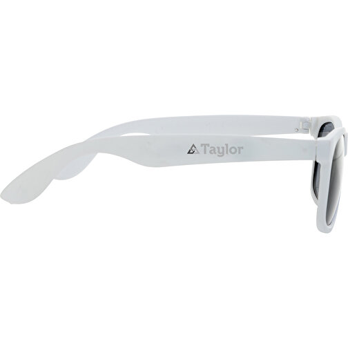 Sonnenbrille Aus RCS Recyceltem PP-Kunststoff, Weiß , weiß, Polypropylen - recycelt, 14,50cm x 4,90cm x 14,80cm (Länge x Höhe x Breite), Bild 4
