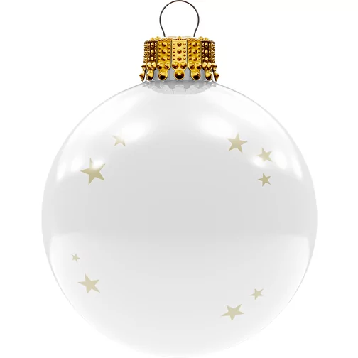 Boule de Noël moyenne 66 mm, couronne dorée, brillante, Image 1