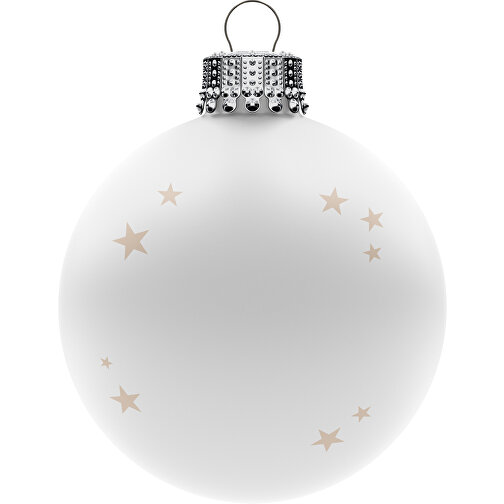 Baubles natalizi medi 66 mm, corona d\'argento, opaco, Immagine 1