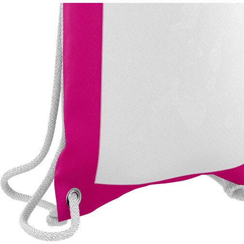 Premium Sportbeutel ColourPrime , weiss / pink, Sublimation-fabric 200g - Polyester (PU), 33,00cm x 45,00cm (Höhe x Breite), Bild 5