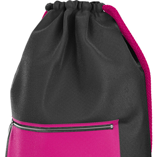 Premium Sportbeutel ColourPrime , pink / schwarz, Sublimation-fabric 200g - Polyester (PU), 33,00cm x 45,00cm (Höhe x Breite), Bild 4