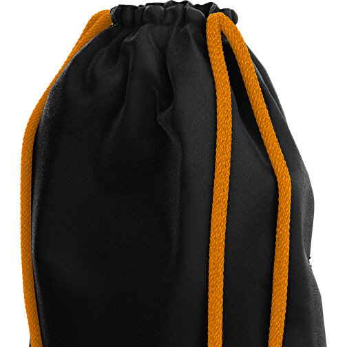 Premium Sportbeutel ColourPrime , schwarz / kürbisorange, Sublimation-fabric 200g - Polyester (PU), 33,00cm x 45,00cm (Höhe x Breite), Bild 3