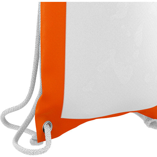 Premium Sportbeutel ColourPrime , weiss / orange, Sublimation-fabric 200g - Polyester (PU), 33,00cm x 45,00cm (Höhe x Breite), Bild 5