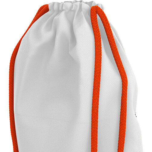 Premium Sportbeutel ColourPrime , weiss / orange, Sublimation-fabric 200g - Polyester (PU), 33,00cm x 45,00cm (Höhe x Breite), Bild 3