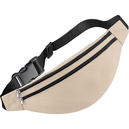 Stylische Gürteltasche Fanny , beige / schwarz, Sublimation-fabric 200g - Polyester (PU), 13,00cm x 33,00cm (Höhe x Breite), Bild 1