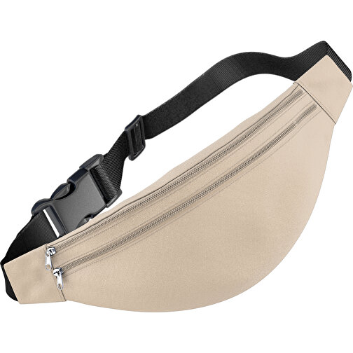 Stylische Gürteltasche Fanny , beige / schwarz, Sublimation-fabric 200g - Polyester (PU), 13,00cm x 33,00cm (Höhe x Breite), Bild 1