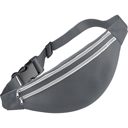 Stylische Gürteltasche Fanny , asphaltgrau / weiss, Sublimation-fabric 200g - Polyester (PU), 13,00cm x 33,00cm (Höhe x Breite), Bild 1