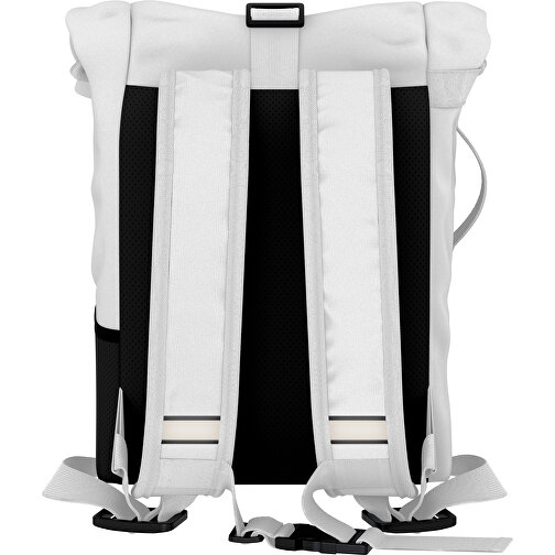 Rolltop Rucksack Comfort , weiss, Sublimation-fabric 200g - Polyester (PU), 29,50cm x 13,00cm x 33,00cm (Länge x Höhe x Breite), Bild 2