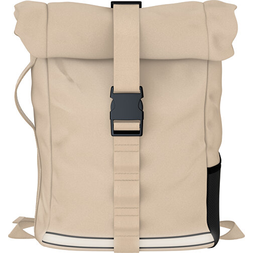 Rolltop Rucksack Comfort , beige, Sublimation-fabric 200g - Polyester (PU), 29,50cm x 13,00cm x 33,00cm (Länge x Höhe x Breite), Bild 1