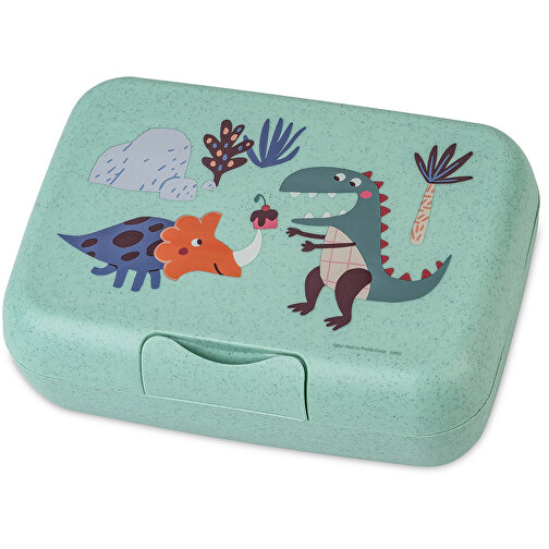 CANDY L REX Lunchbox Mit Trennschale , Koziol, organic green rex, ORGANIC BIO-CIRCULAR, 19,00cm x 6,50cm x 13,50cm (Länge x Höhe x Breite), Bild 1