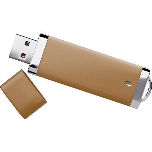 PromoPerfect USB-STICK 2.0 PLASTIK , erdbraun MB , 8 GB , Gummiplastik, Kunststoff MB , 7,00cm x 0,70cm x 2,00cm (Länge x Höhe x Breite), Bild 1