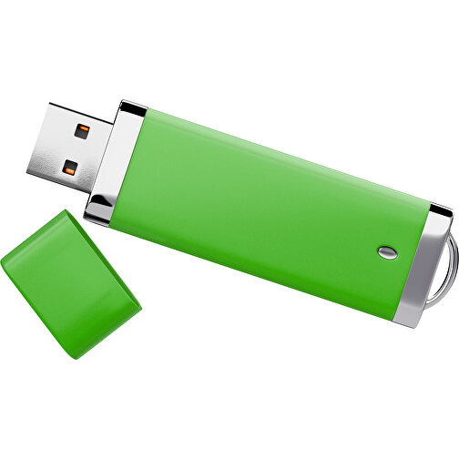 PromoPerfect USB-STICK 2.0 PLASTIK , grasgrün MB , 8 GB , Gummiplastik, Kunststoff MB , 7,00cm x 0,70cm x 2,00cm (Länge x Höhe x Breite), Bild 1