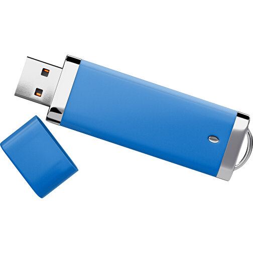 PromoPerfect USB-STICK 2.0 PLASTIK , kobaltblau MB , 8 GB , Gummiplastik, Kunststoff MB , 7,00cm x 0,70cm x 2,00cm (Länge x Höhe x Breite), Bild 1