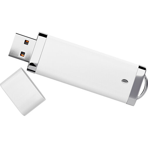 PromoPerfect USB-STICK 2.0 PLASTIK , weiß MB , 65 GB , Gummiplastik, Kunststoff MB , 7,00cm x 0,70cm x 2,00cm (Länge x Höhe x Breite), Bild 1