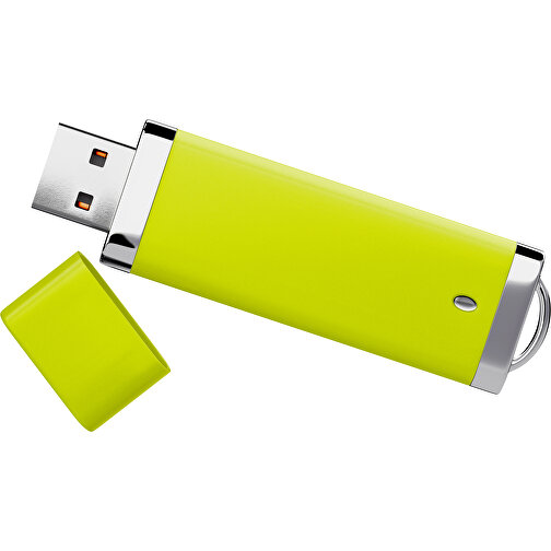 PromoPerfect USB-STICK 2.0 PLASTIK , hellgrün MB , 65 GB , Gummiplastik, Kunststoff MB , 7,00cm x 0,70cm x 2,00cm (Länge x Höhe x Breite), Bild 1