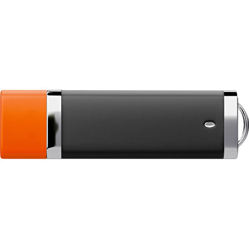 PromoPerfect USB-STICK 2.0 PLASTIK , schwarz / orange MB , 4 GB , Gummiplastik, Kunststoff MB , 7,00cm x 0,70cm x 2,00cm (Länge x Höhe x Breite), Bild 2