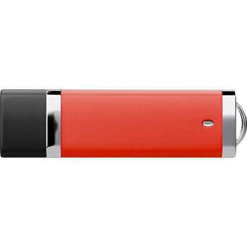 PromoPerfect USB-STICK 2.0 PLASTIK , rot / schwarz MB , 4 GB , Gummiplastik, Kunststoff MB , 7,00cm x 0,70cm x 2,00cm (Länge x Höhe x Breite), Bild 2