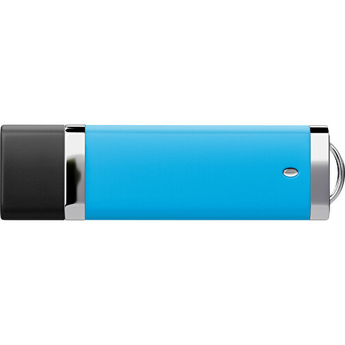 PromoPerfect USB-STICK 2.0 PLASTIK , himmelblau / schwarz MB , 4 GB , Gummiplastik, Kunststoff MB , 7,00cm x 0,70cm x 2,00cm (Länge x Höhe x Breite), Bild 2