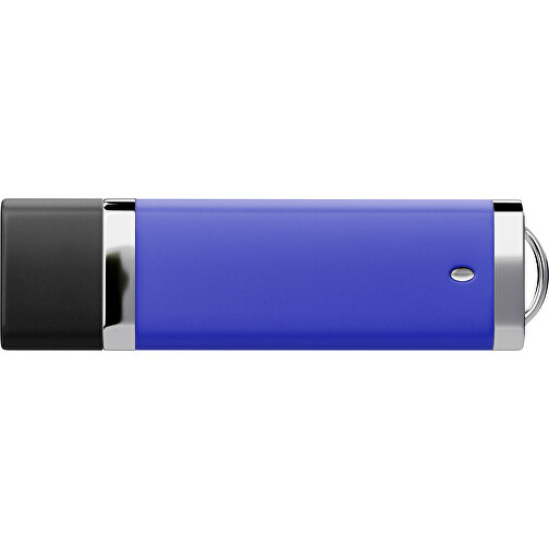 PromoPerfect USB-STICK 2.0 PLASTIK , blau / schwarz MB , 4 GB , Gummiplastik, Kunststoff MB , 7,00cm x 0,70cm x 2,00cm (Länge x Höhe x Breite), Bild 2