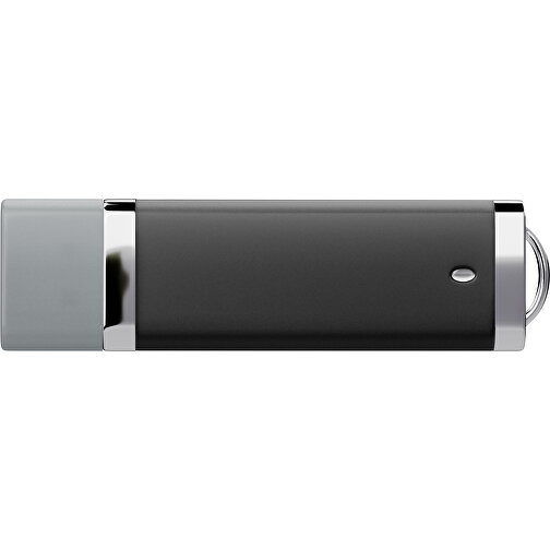 PromoPerfect USB-STICK 2.0 PLASTIK , schwarz / silber MB , 32 GB , Gummiplastik, Kunststoff MB , 7,00cm x 0,70cm x 2,00cm (Länge x Höhe x Breite), Bild 2