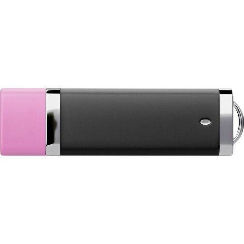 PromoPerfect USB-STICK 2.0 PLASTIK , schwarz / rosa MB , 32 GB , Gummiplastik, Kunststoff MB , 7,00cm x 0,70cm x 2,00cm (Länge x Höhe x Breite), Bild 2