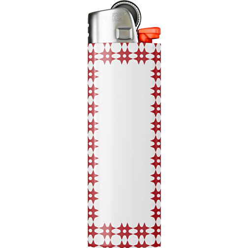 BIC® J26 Digital Wrap Feuerzeug , BiC, weiss / weinrot, Delrin®, Stahl, 2,50cm x 1,50cm x 8,20cm (Länge x Höhe x Breite), Bild 1