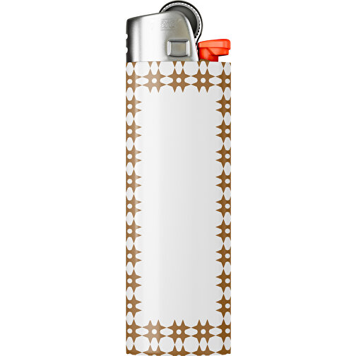 BIC® J26 Digital Wrap Feuerzeug , BiC, weiss / erdbraun, Delrin®, Stahl, 2,50cm x 1,50cm x 8,20cm (Länge x Höhe x Breite), Bild 1