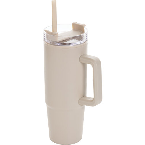 Tazza Tana in plastica riciclata RCS con manico 900ml, beige, Immagine 1