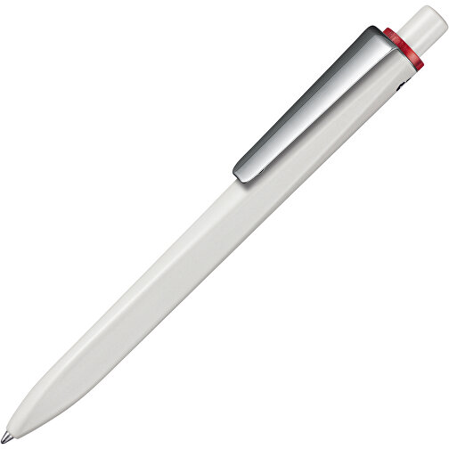 Kugelschreiber RIDGE RECYCLED SOFT M , Ritter-Pen, grau / rot transparent, ABS u. Metall, 14,10cm (Länge), Bild 2