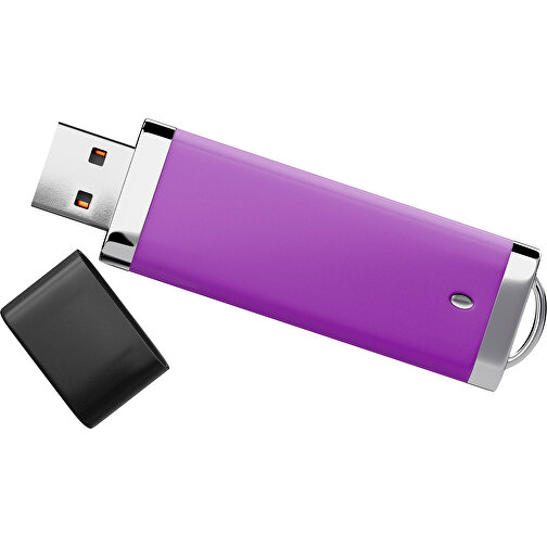 PromoPerfect USB-STICK 2.0 PLASTIK , dunkelmagenta / schwarz MB , 32 GB , Gummiplastik, Kunststoff MB , 7,00cm x 0,70cm x 2,00cm (Länge x Höhe x Breite), Bild 1