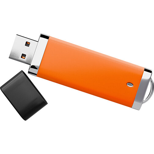 PromoPerfect USB-STICK 2.0 PLASTIK , orange / schwarz MB , 32 GB , Gummiplastik, Kunststoff MB , 7,00cm x 0,70cm x 2,00cm (Länge x Höhe x Breite), Bild 1