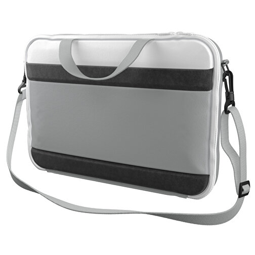 Laptoptasche Stripe , hellgrau / weiss, Sublimation-fabric 200g - Polyester (PU), 36,00cm x 28,00cm x 5,00cm (Länge x Höhe x Breite), Bild 1