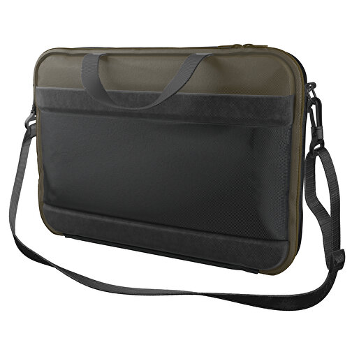 Laptoptasche Stripe , schwarz / tannengrün, Sublimation-fabric 200g - Polyester (PU), 36,00cm x 28,00cm x 5,00cm (Länge x Höhe x Breite), Bild 1