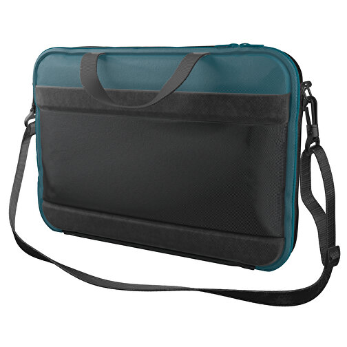 Laptoptasche Stripe , schwarz / atlantikblau, Sublimation-fabric 200g - Polyester (PU), 36,00cm x 28,00cm x 5,00cm (Länge x Höhe x Breite), Bild 1