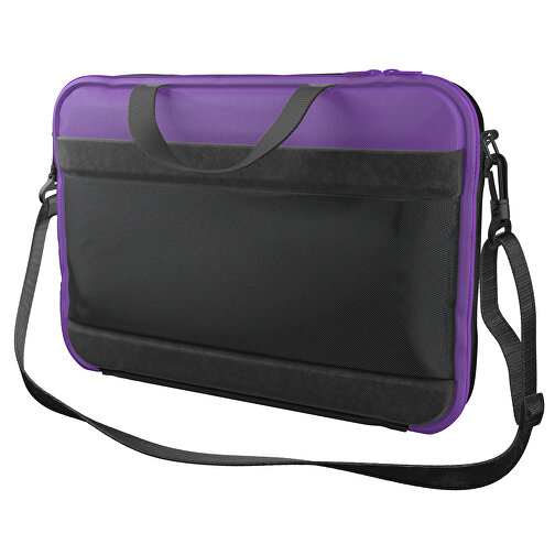 Laptoptasche Stripe , schwarz / lavendellila, Sublimation-fabric 200g - Polyester (PU), 36,00cm x 28,00cm x 5,00cm (Länge x Höhe x Breite), Bild 1