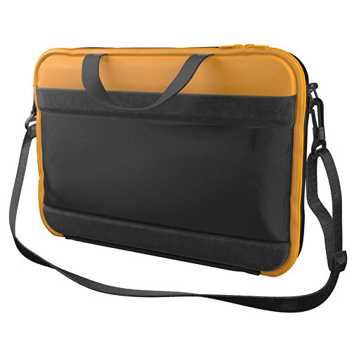 Laptoptasche Stripe , schwarz / hellorange, Sublimation-fabric 200g - Polyester (PU), 36,00cm x 28,00cm x 5,00cm (Länge x Höhe x Breite), Bild 1