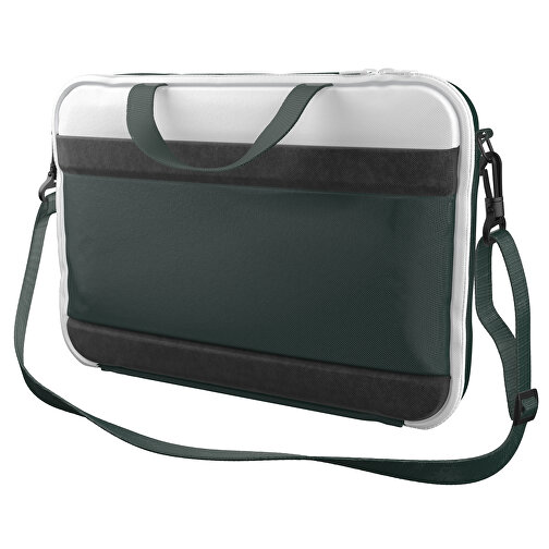 Laptoptasche Stripe , dunkelgrün / weiss, Sublimation-fabric 200g - Polyester (PU), 36,00cm x 28,00cm x 5,00cm (Länge x Höhe x Breite), Bild 1