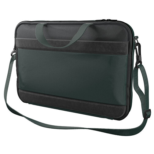 Laptoptasche Stripe , dunkelgrün / schwarz, Sublimation-fabric 200g - Polyester (PU), 36,00cm x 28,00cm x 5,00cm (Länge x Höhe x Breite), Bild 1