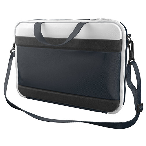 Laptoptasche Stripe , heidelbeerblau / weiss, Sublimation-fabric 200g - Polyester (PU), 36,00cm x 28,00cm x 5,00cm (Länge x Höhe x Breite), Bild 1