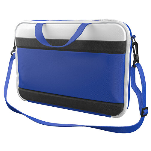 Laptoptasche Stripe , königsblau / weiß, Sublimation-fabric 200g - Polyester (PU), 36,00cm x 28,00cm x 5,00cm (Länge x Höhe x Breite), Bild 1