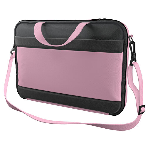 Laptoptasche Stripe , hellrosa / schwarz, Sublimation-fabric 200g - Polyester (PU), 36,00cm x 28,00cm x 5,00cm (Länge x Höhe x Breite), Bild 1