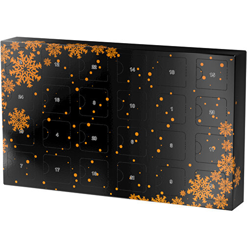 Wachsender Adventskalender , schwarz / kürbisorange, Papier, Saatgut, 33,50cm x 19,90cm x 4,50cm (Länge x Höhe x Breite), Bild 1