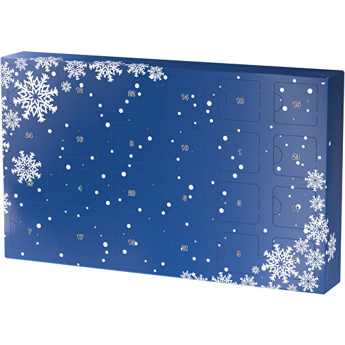 Wachsender Adventskalender , dunkelblau / weiss, Papier, Saatgut, 33,50cm x 19,90cm x 4,50cm (Länge x Höhe x Breite), Bild 1