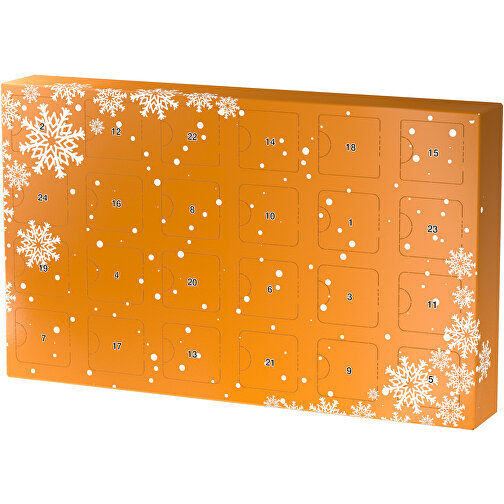 Wachsender Adventskalender , kürbisorange / weiß, Papier, Saatgut, 33,50cm x 19,90cm x 4,50cm (Länge x Höhe x Breite), Bild 1