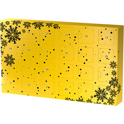 Wachsender Adventskalender , goldgelb / schwarz, Papier, Saatgut, 33,50cm x 19,90cm x 4,50cm (Länge x Höhe x Breite), Bild 1