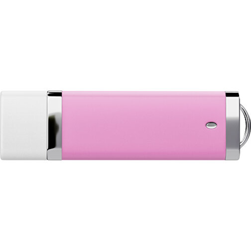 PromoPerfect USB-STICK 2.0 PLASTIK , rosa / weiß MB , 1 GB , Gummiplastik, Kunststoff MB , 7,00cm x 0,70cm x 2,00cm (Länge x Höhe x Breite), Bild 2