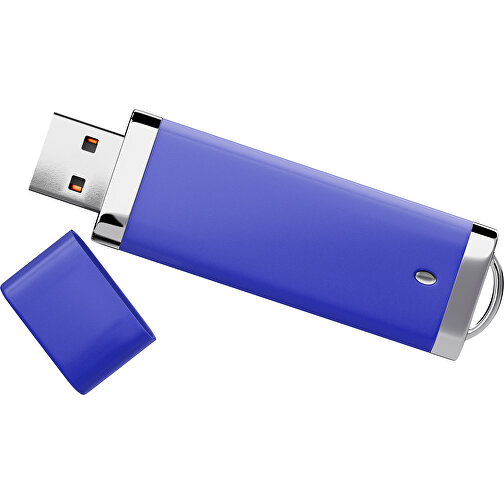 PromoPerfect USB-STICK 2.0 PLASTIK , blau MB , 4 GB , Gummiplastik, Kunststoff MB , 7,00cm x 0,70cm x 2,00cm (Länge x Höhe x Breite), Bild 1