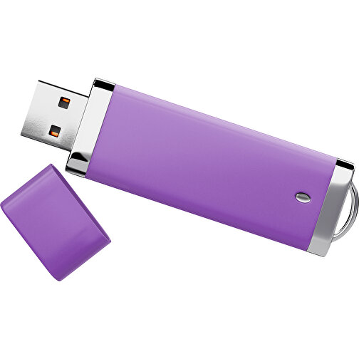 PromoPerfect USB-STICK 2.0 PLASTIK , lavendellila MB , 4 GB , Gummiplastik, Kunststoff MB , 7,00cm x 0,70cm x 2,00cm (Länge x Höhe x Breite), Bild 1