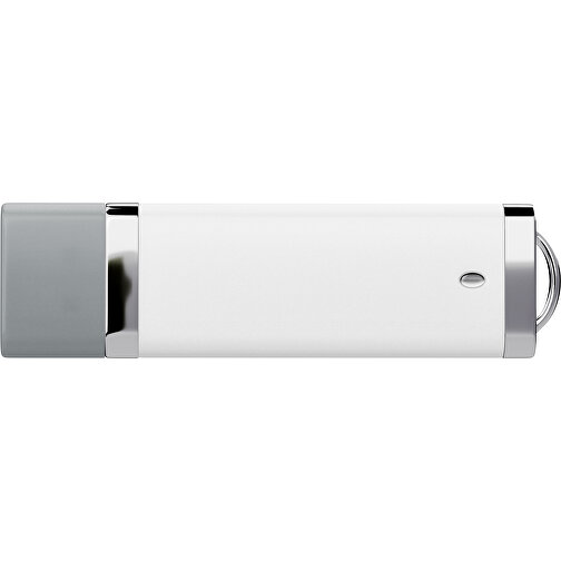 PromoPerfect USB-STICK 2.0 PLASTIK , weiß / silber MB , 32 GB , Gummiplastik, Kunststoff MB , 7,00cm x 0,70cm x 2,00cm (Länge x Höhe x Breite), Bild 2